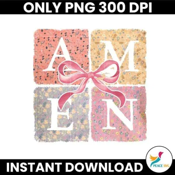 Floral Amen Coquette Bow Varsity Coquette Bow Png