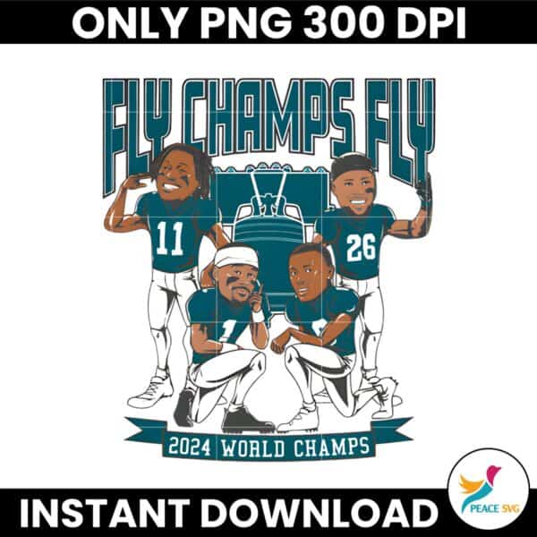 Fly Champs Fly 2024 World Champions Caricatures PNG