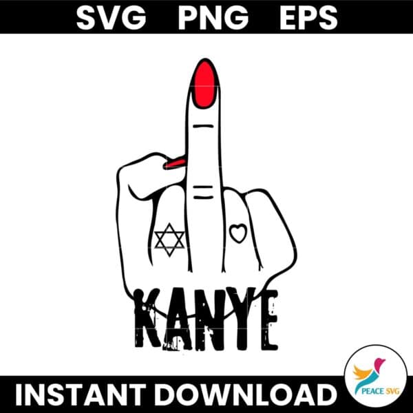 Fuck Kanye Lady Middle Finger Stand Up For Antisemitism SVG