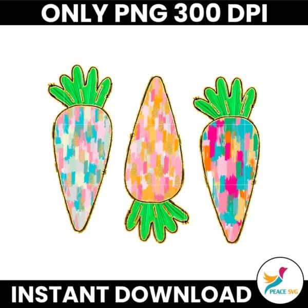 Glitter Boho Colorful Easter Carrot PNG