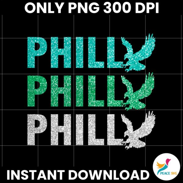 Glitter Philly Eagles Super Bown LIX Philadelphia Eagles Fans PNG