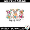 Happy Easter Coquette Bow Brushstroke Bunny Png