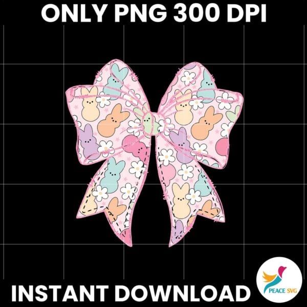 Happy Easter Coquette Bow Peeps Glitter Sublimation Png