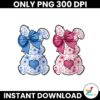 Happy Easter Couple Floral Bunny Coquette Bow Png