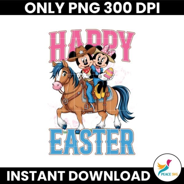 Happy Easter Day Disney Couple Western Easter Cowboys PNG