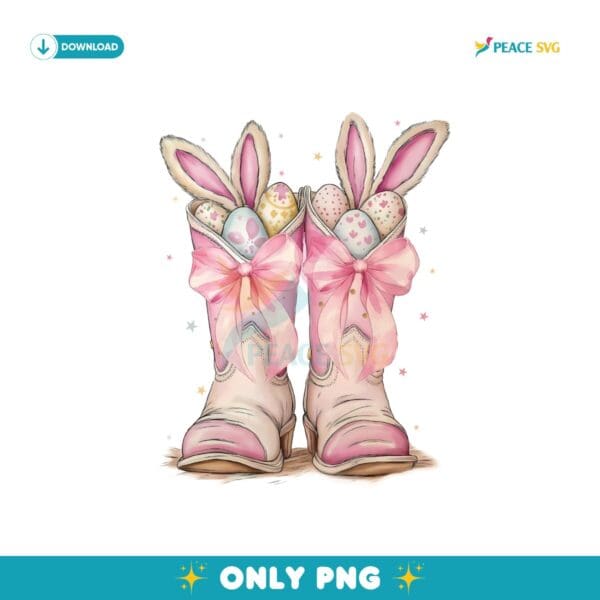 Howdy Western Easter Bunny Cowboy Boots Png