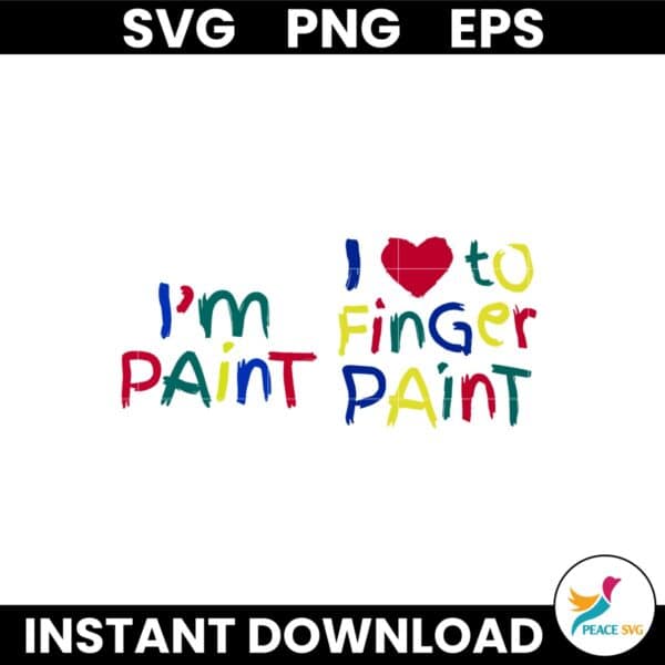 I Love To Finger Paint Draw By Hand Design Svg