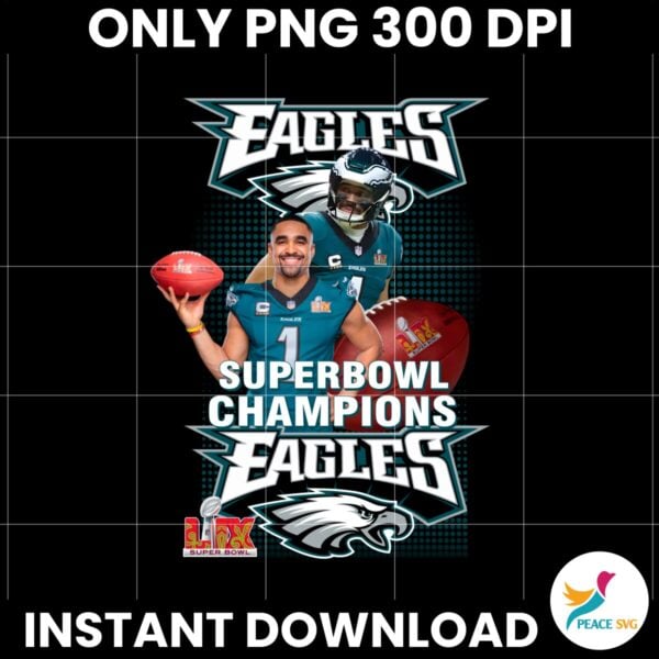 Jalen Hurt Philadelphia Eagles LIX Super Bowl Champions PNG