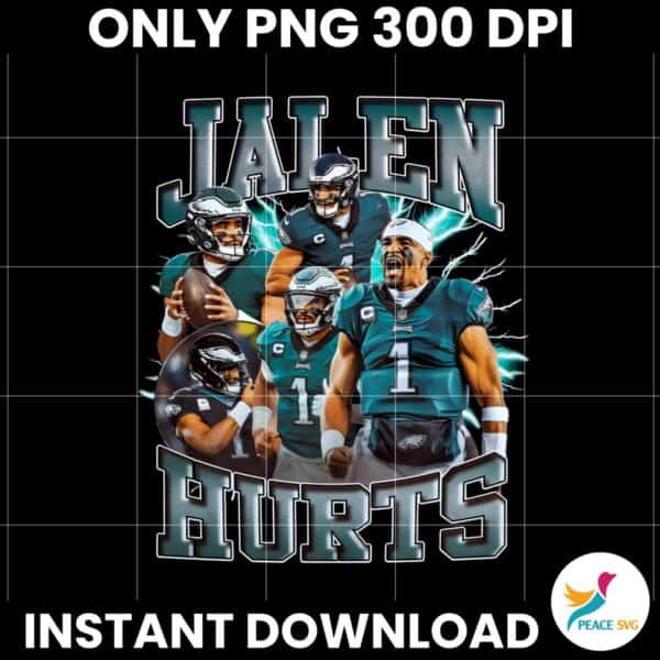 Jalen Hurts Vintage 90s Philadelphia Eagles Football Players PNG