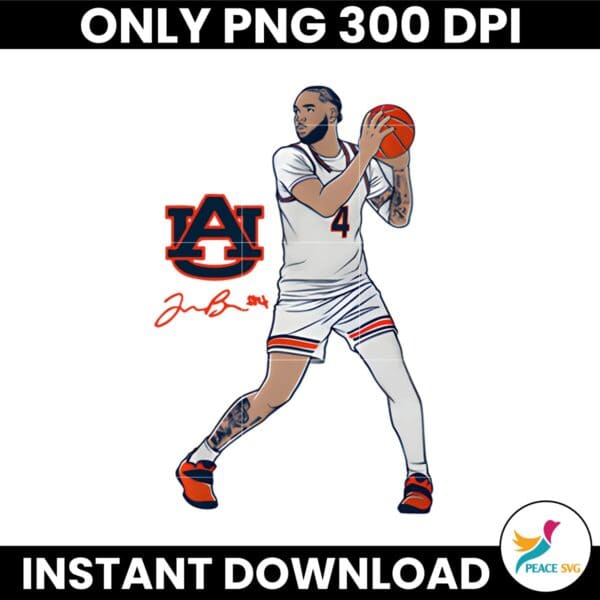 Johni Broome Superstar Pose Signature Auburn Tigers Basketball PNG