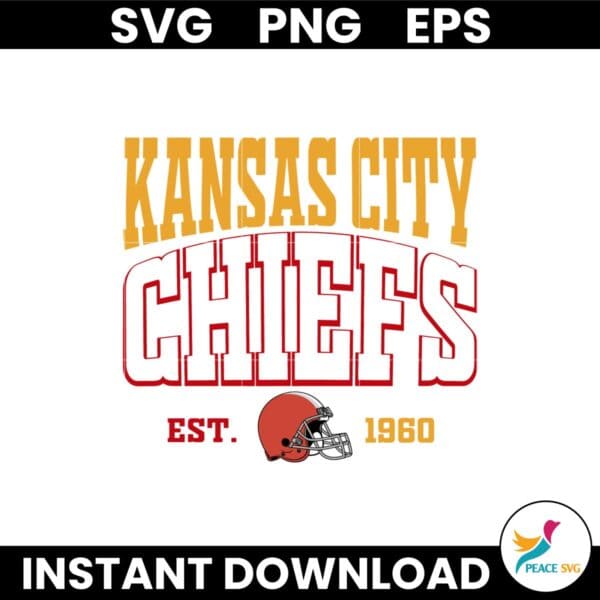 Kansas City Chiefs Est 1960 Super Bowl Football NFL Svg