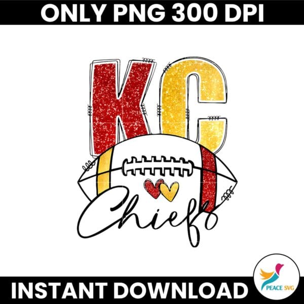 Kansas City Chiefs Glitter Football Game Day Png