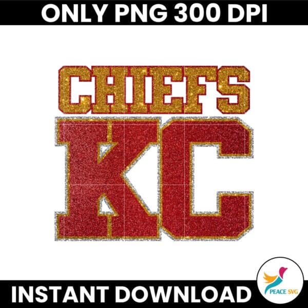 Kansas City Chiefs Glitter Football Png Sublimation