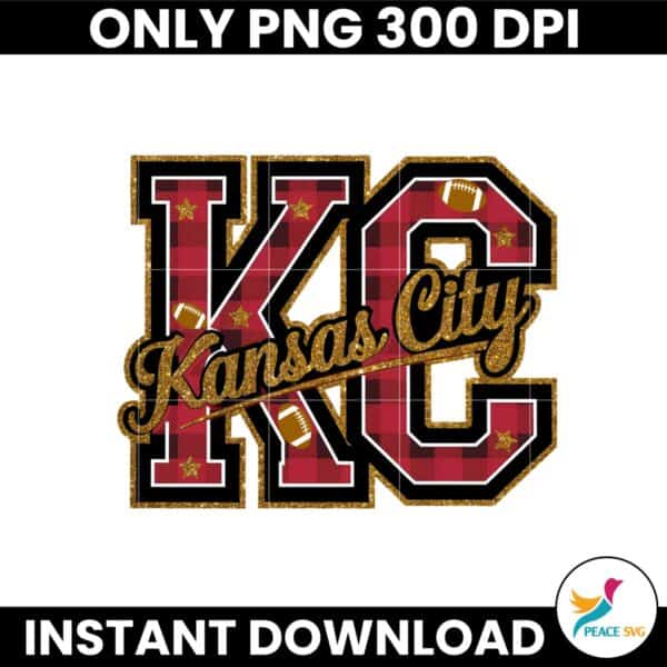 Kansas City Chiefs Plaid Football Glitter Sublimation Png