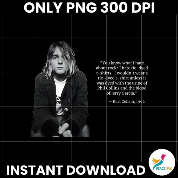 Kurt Cobain 1992 You Know What I Hate About Rock PNG