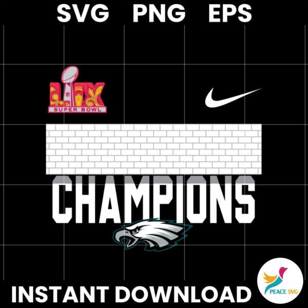 LIX Super Bowl Champions Philadelphia Football Eagles Logo SVG