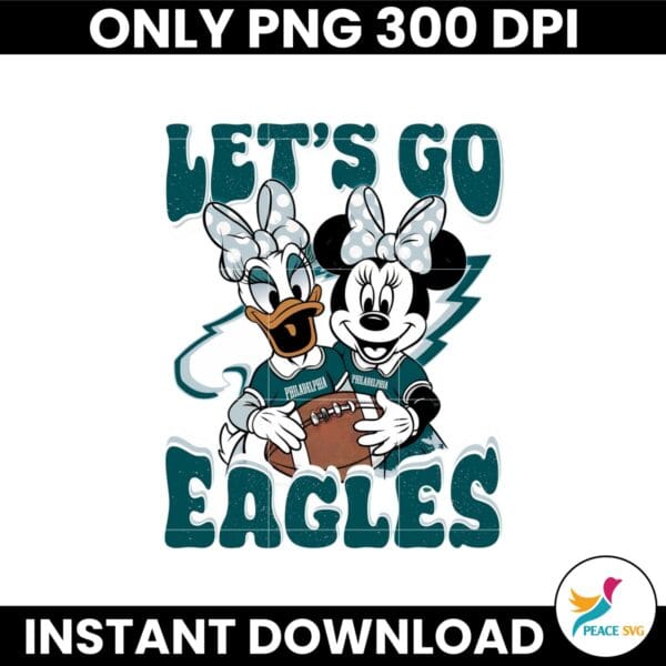 Lets Go Eagles Minnie and Daisy Football Disney Png