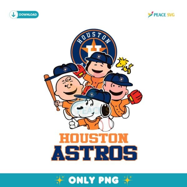 MLB Houston Astros Snoopy Charlie Brown Woodstock Png