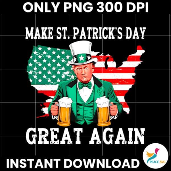 Make St Patricks Day Great Again Usa Map PNG