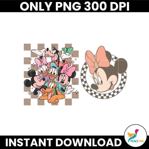 Mickey Mouse And Friends Checkered Animal Kindom Png