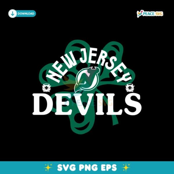 New Jersey Devils St Patricks Day Richmond Shamrock SVG