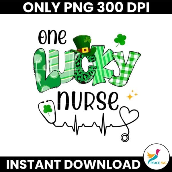 One Lucky Nurse Medical Stethoscope Shamrock Png