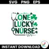 One Lucky Nurse Stethoscope Shamrock St Patricks Day Nurse SVG