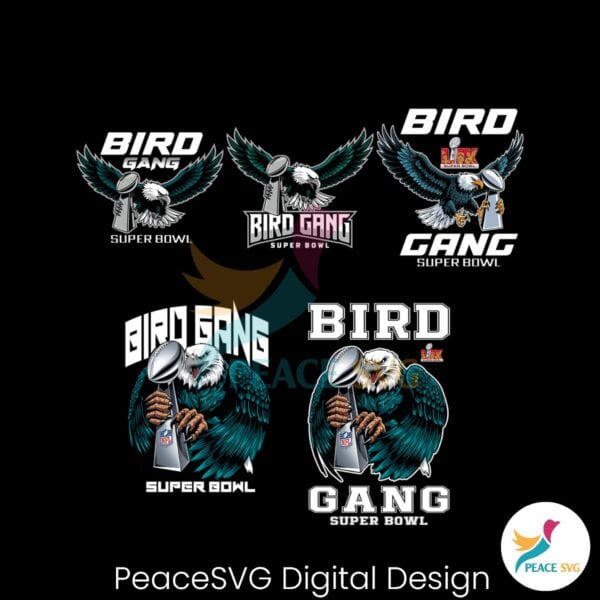 Philadelphia Eagles Bird Gang Super Bowl LIX PNG Bundle