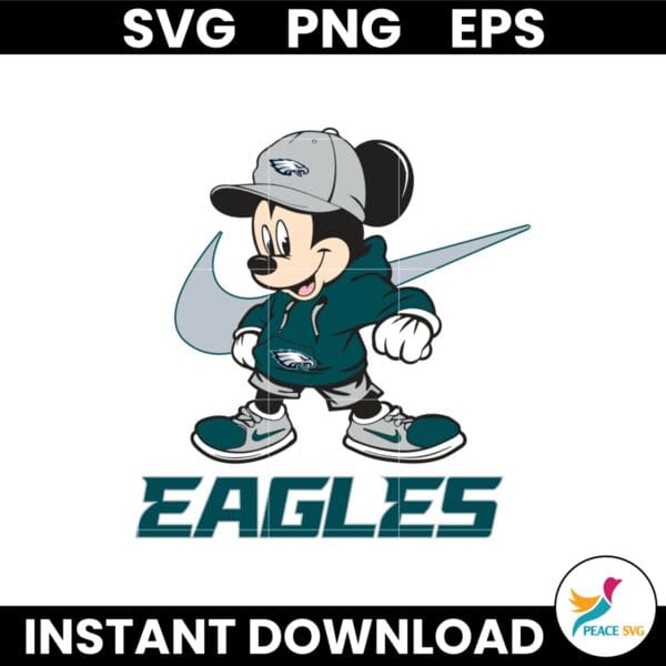 Philadelphia Eagles Mickey Mouse Nike Super Bowl Svg