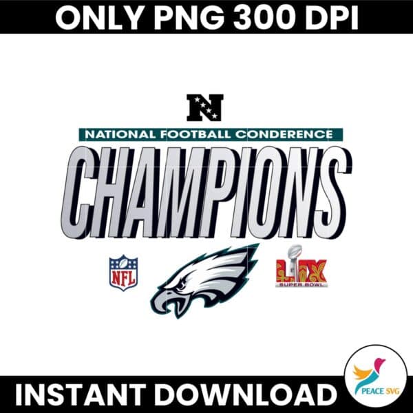 Philadelphia Eagles NFC Champions Super Bowl LIX Png