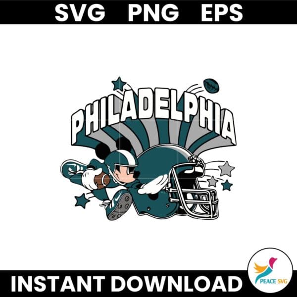 Philadelphia Mickey Mouse Football Disney Eagle Nfl Svg