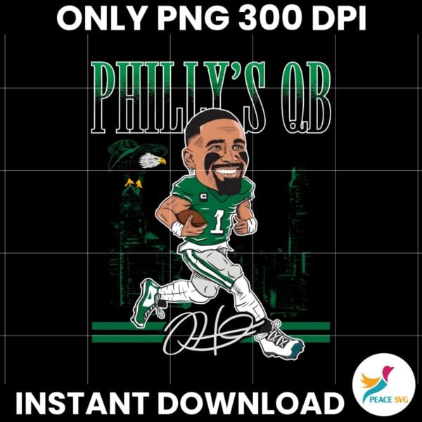 Phillys QB Philadelphia Eagles Jalen Hurt Caricatures PNG