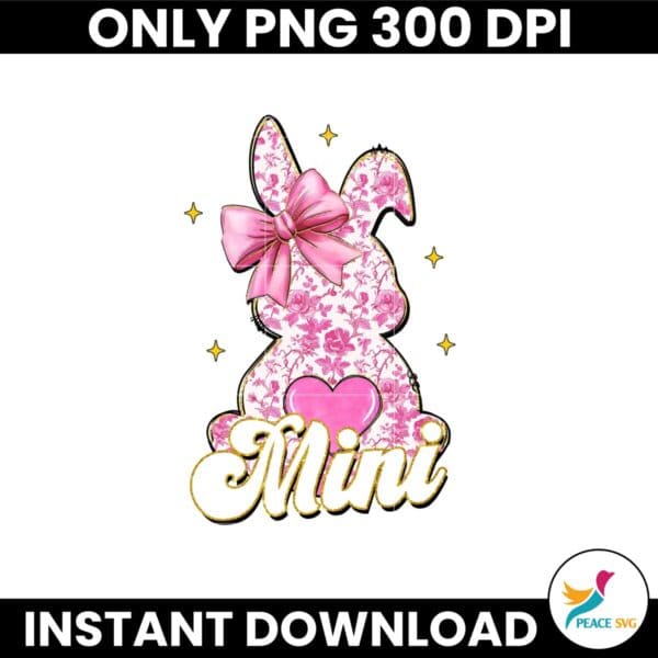 Pink Floral Chinoiserie Bunny Mimi Coquette Easter Png