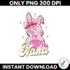 Pink Floral Chinoiserie Bunny Nana Coquette Easter Png