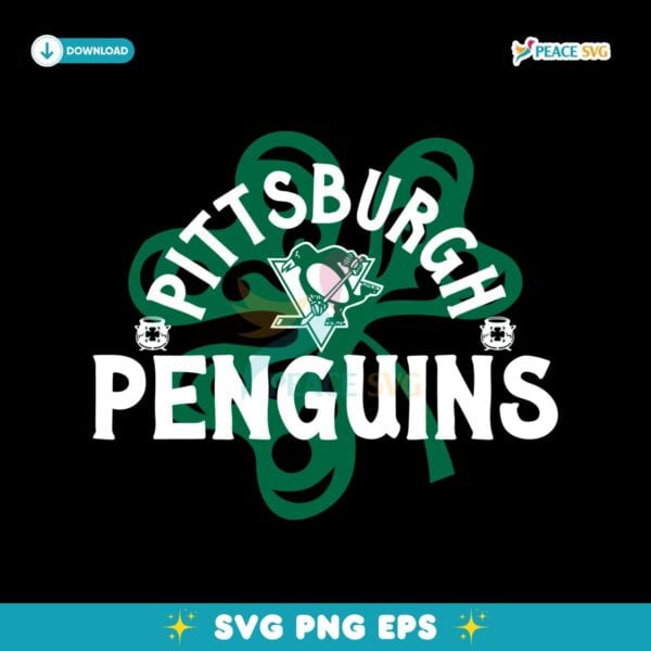 Pittsburgh Penguins St Patricks Day Richmond Shamrock SVG