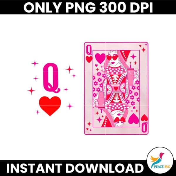 Queen of Hearts Champagne Valentine Png Design