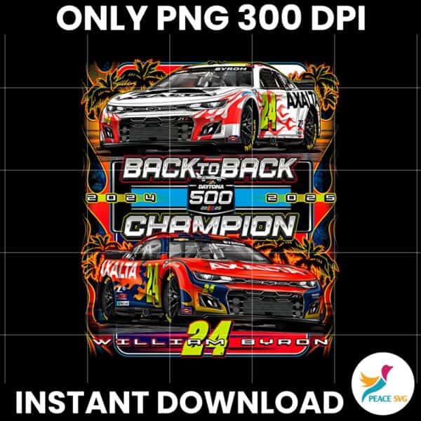 Retro Back To Back Daytona 500 Champion 24 William Byron PNG