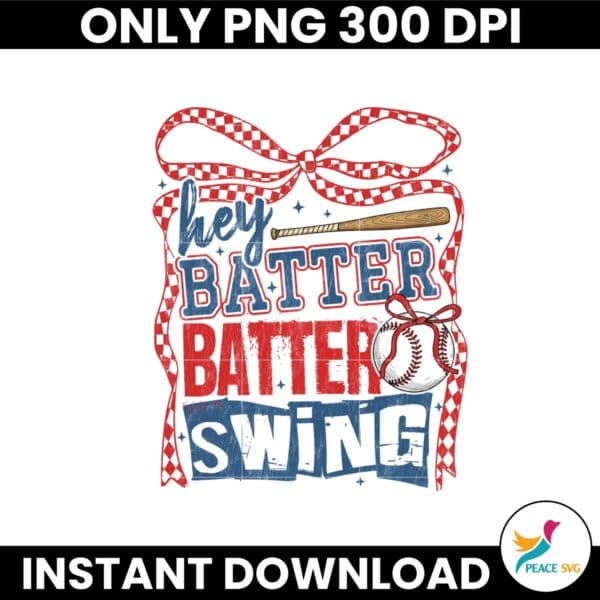 Retro Baseball Batter Batter Swing Checkered Coquette PNG