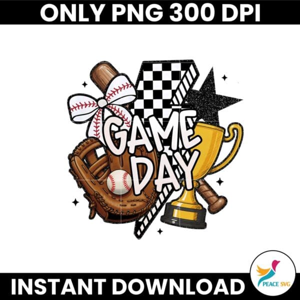 Retro Checkered Baseball Coquette Bow Mlb Png