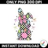 Retro Checkered Easter Bunny Coquette Bow PNG