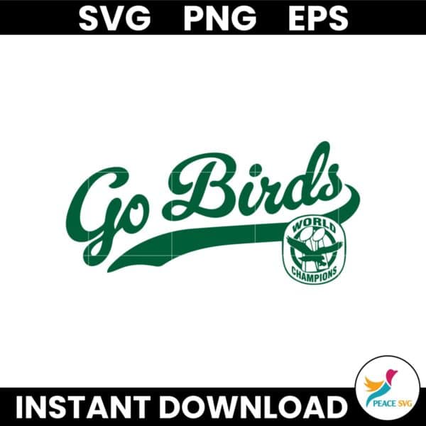 Retro Go Birds Words Champions Super Bowl Ring SVG