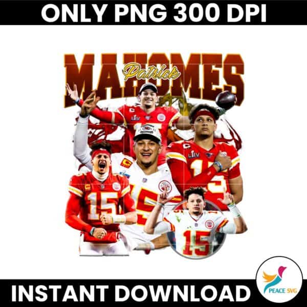 Retro Patrick Mahomes Kansas City Chiefs Football Png