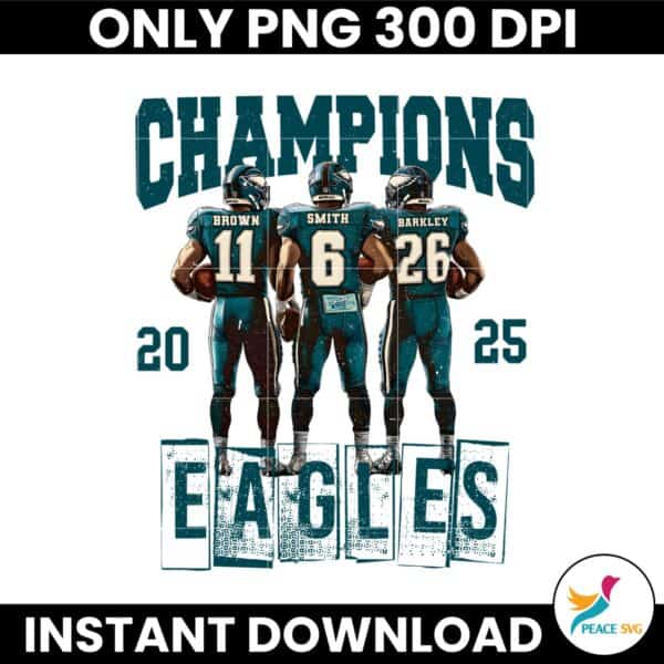 Retro Vintage 2025 Champions Eagles Triple Threat PNG