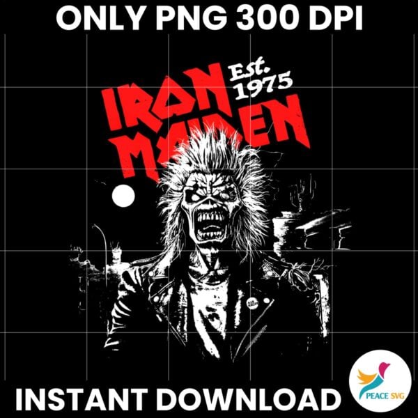 Retro Vintage 90S Iron Maiden Est 1975 PNG