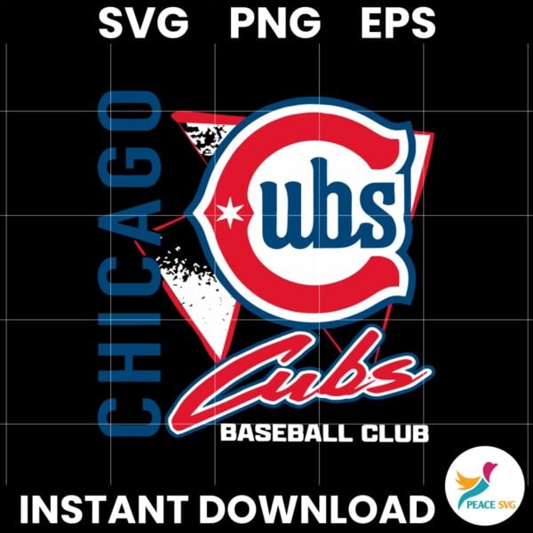 Retro Vintage Chicago Cubs Logo Baseball Club SVG