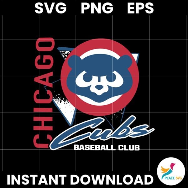 Retro Vintage Chicago Cubs Logo Mascot Baseball Club SVG