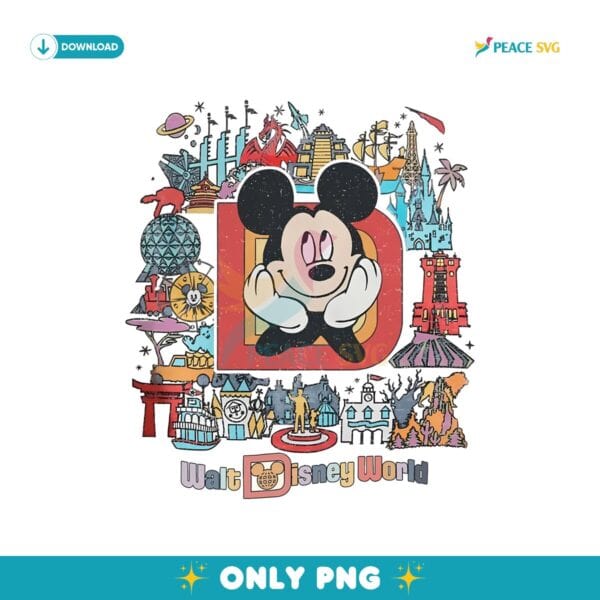 Retro Walt Disney World Mickey Magic Kingdom Png