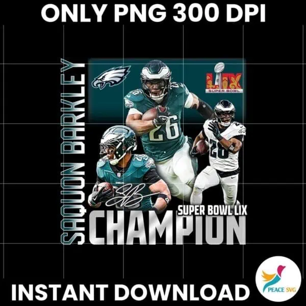 Saquon Barkley Eagles Super Bowl LIX Champions Png