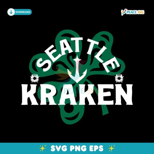 Seattle Kraken St Patricks Day Richmond Shamrock SVG