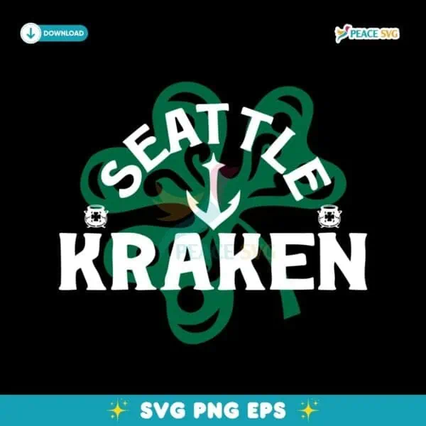 Seattle Kraken St Patricks Day Richmond Shamrock SVG
